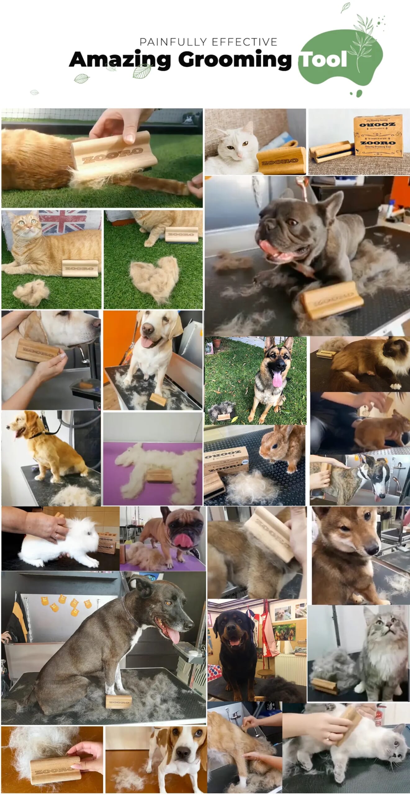 ZOORO グルーミングコーム ノーマルサイズ 短毛種犬猫用 | mipet