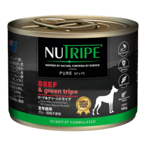 成犬用 ドッグフード(ウエット) NUTRIPE PURE ビーフ＆グリーントライプ 185g